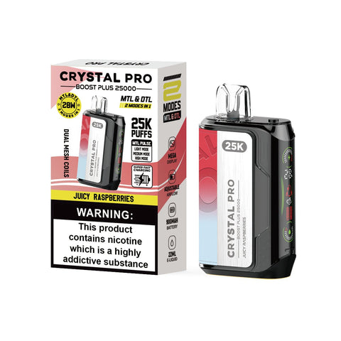 Crystal Pro Boost Plus 25000 Disposable Vape Box of 5 - Vaper Wholesale