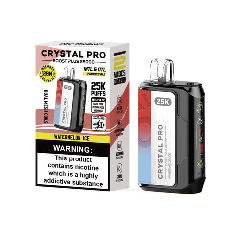 Crystal Pro Boost Plus 25000 Disposable Vape Box of 5 - Vaper Wholesale