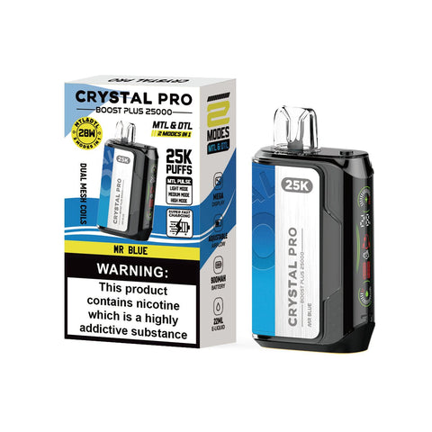 Crystal Pro Boost Plus 25000 Disposable Vape Box of 5 - Vaper Wholesale