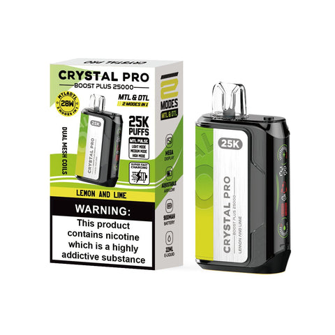 Crystal Pro Boost Plus 25000 Disposable Vape Box of 5 - Vaper Wholesale