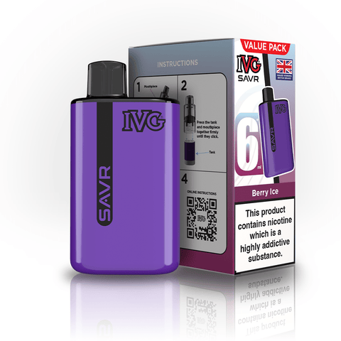 IVG SAVR 3000 Prefilled Pod Vape Kit Box of 5 - Vaper Wholesale
