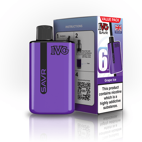IVG SAVR 3000 Prefilled Pod Vape Kit Box of 5 - Vaper Wholesale