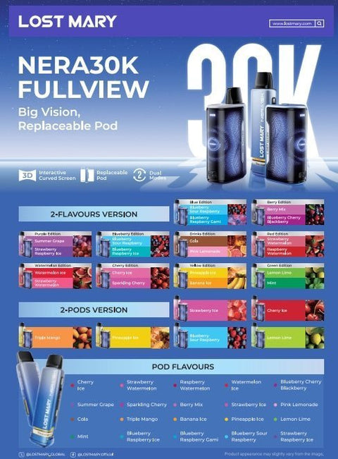 Lost Mary Nera 30K Prefilled Pod Vape Kit Box of 5 - Vaper Wholesale